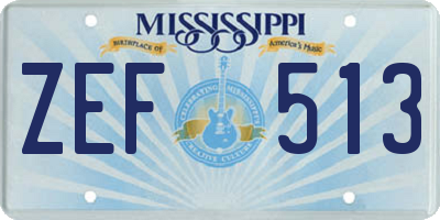 MS license plate ZEF513