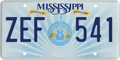 MS license plate ZEF541