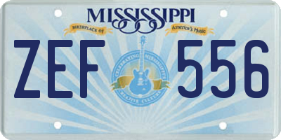 MS license plate ZEF556