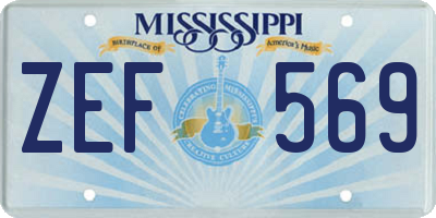 MS license plate ZEF569