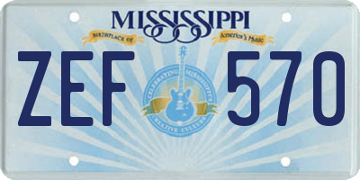 MS license plate ZEF570