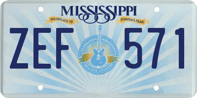 MS license plate ZEF571