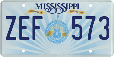 MS license plate ZEF573