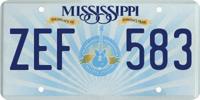 MS license plate ZEF583