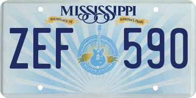 MS license plate ZEF590