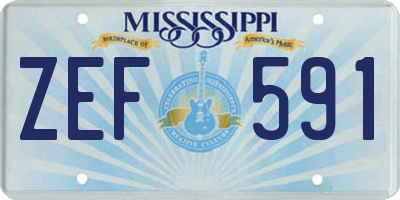 MS license plate ZEF591