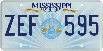 MS license plate ZEF595