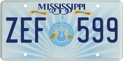 MS license plate ZEF599