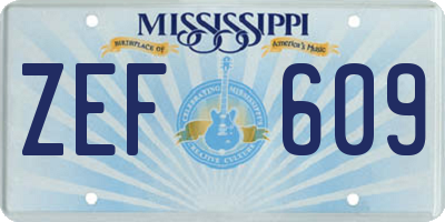 MS license plate ZEF609