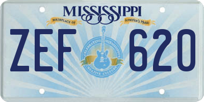 MS license plate ZEF620
