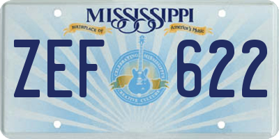MS license plate ZEF622