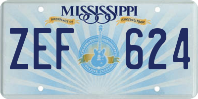 MS license plate ZEF624