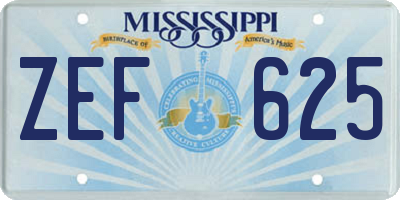 MS license plate ZEF625