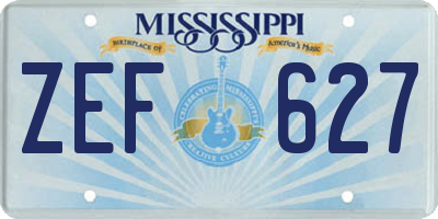 MS license plate ZEF627