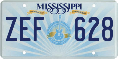 MS license plate ZEF628