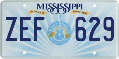 MS license plate ZEF629