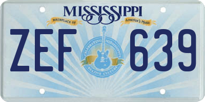 MS license plate ZEF639