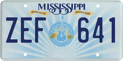 MS license plate ZEF641