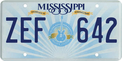 MS license plate ZEF642