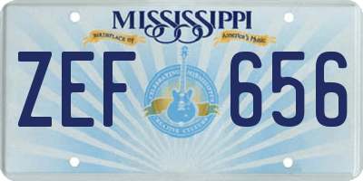 MS license plate ZEF656