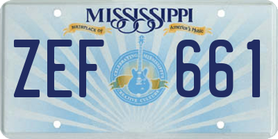 MS license plate ZEF661