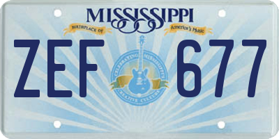 MS license plate ZEF677