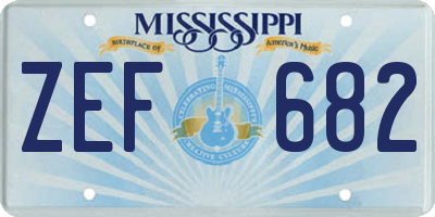 MS license plate ZEF682
