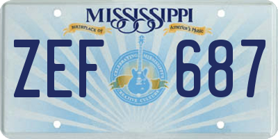MS license plate ZEF687