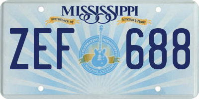 MS license plate ZEF688