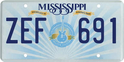 MS license plate ZEF691