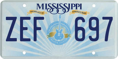 MS license plate ZEF697