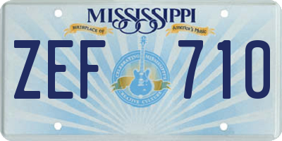 MS license plate ZEF710