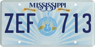 MS license plate ZEF713