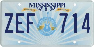 MS license plate ZEF714