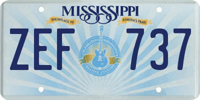 MS license plate ZEF737