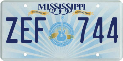 MS license plate ZEF744