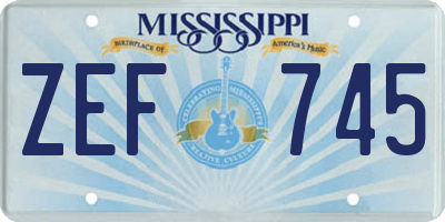 MS license plate ZEF745