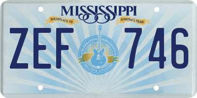 MS license plate ZEF746
