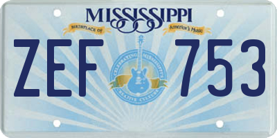 MS license plate ZEF753