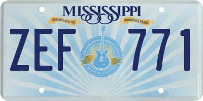 MS license plate ZEF771