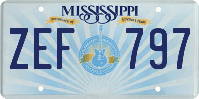 MS license plate ZEF797