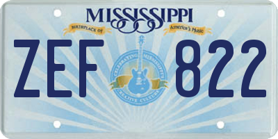 MS license plate ZEF822