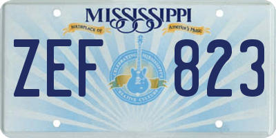 MS license plate ZEF823