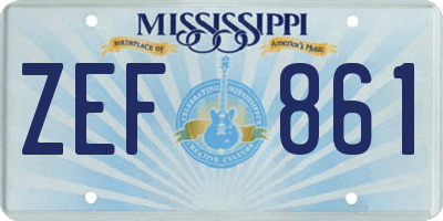 MS license plate ZEF861