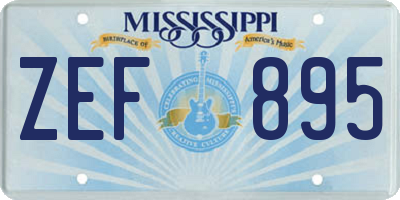 MS license plate ZEF895
