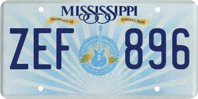 MS license plate ZEF896