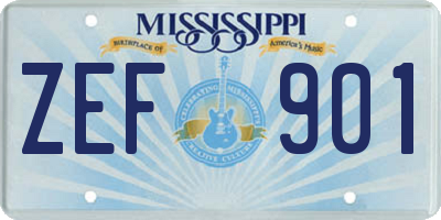 MS license plate ZEF901