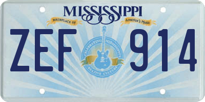 MS license plate ZEF914