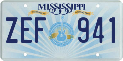 MS license plate ZEF941