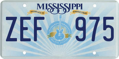 MS license plate ZEF975